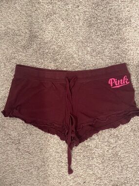 PINK Victoria's Secret Maroon Lounge sleep Shorts small